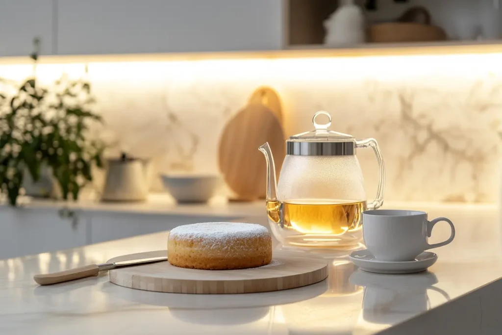 What is a cake of tea? Discover the timeless tradition of tea cakes reimagined for today's home as they find their place on a modern kitchen countertop.